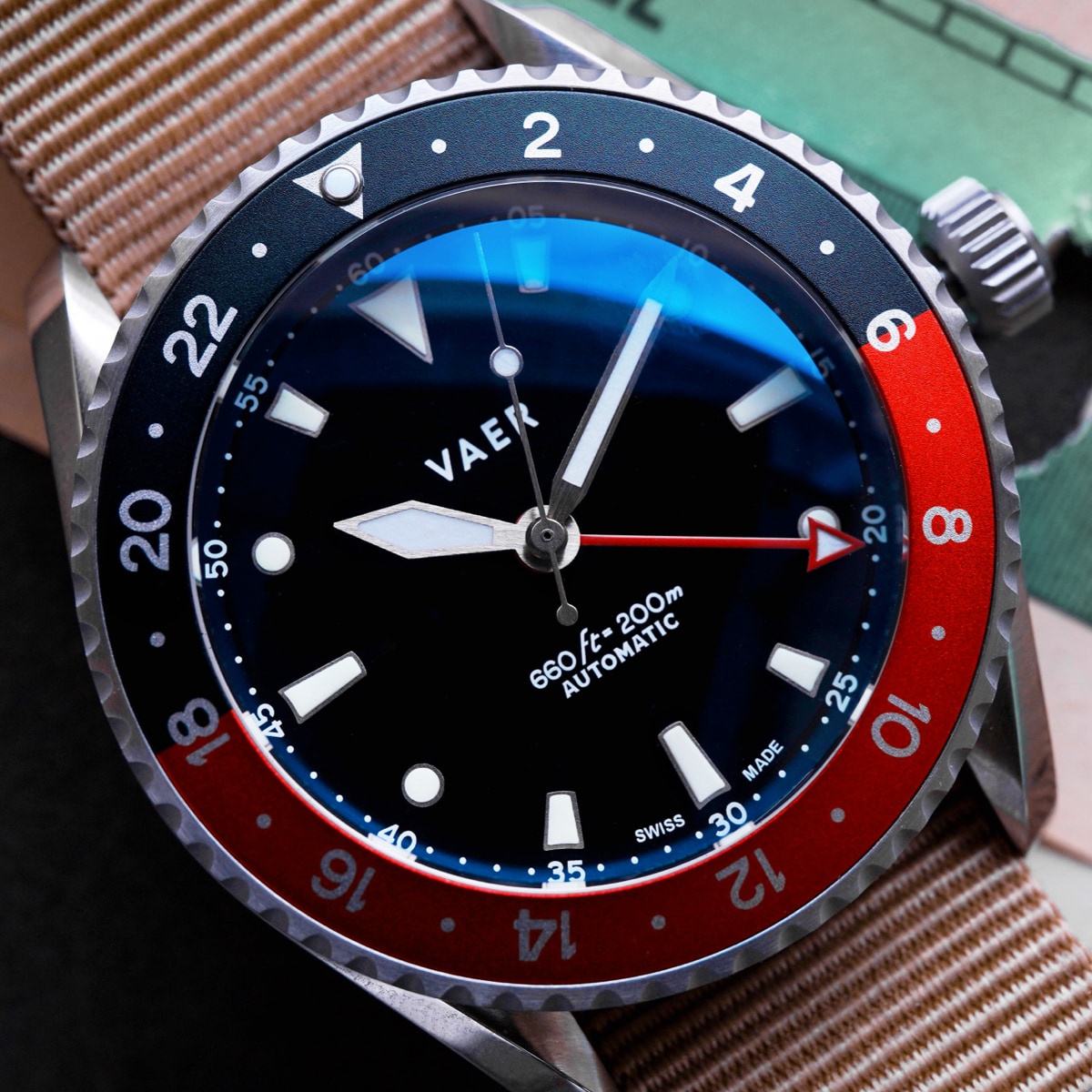 G7 Meridian Navy/Red - 39mm Swiss GMT